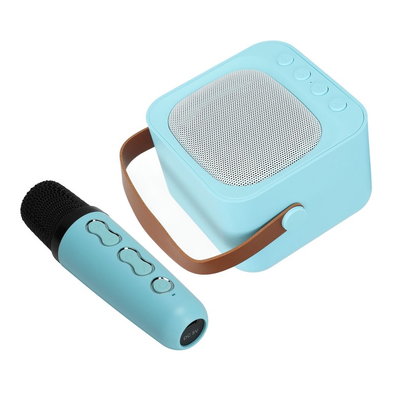 Mini Karaoke Machine Portable Bluetooth Speaker With Wireless Microphone Bass