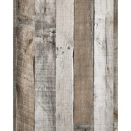 ZUKUBAMA Distressed Wood Wallpaper Peel and Stick 17.7" x 236" Wood Grain Contact Paper Self-Adhesive Removable Wooden Wallpaper for Home Decoration Furniture Renovation Contertop Cover Wall Decor