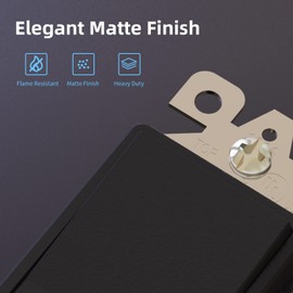 ELEGRP Matte Black Single Pole Decorator Light Switch, 15Amp, 120-277V, Decorative Paddle Rocker Switch Replacement, On/Off Wall Switch, Self-Grounding, Residential/Commercial Grade, UL/CUL (20 Pack)