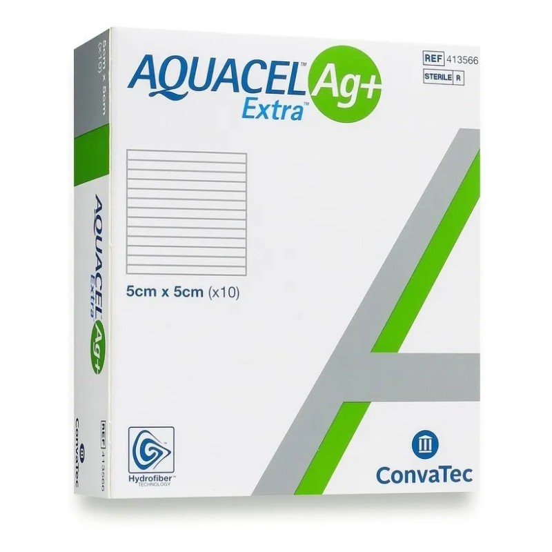 Aquacel Ag Extra Apsito Hidrofibra 5cm X 5cm Caja C10