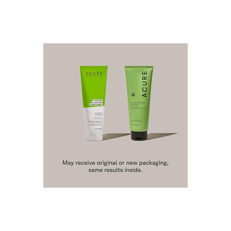 Acure Curiously Clarifying Shampoo & Conditioner Set, Vegan, 236ml, 2-Pack