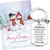 BOOMTOP Christmas Gifts for Husband, To My Husband Keyring with Christmas Card Envelop from Wife Merry Christmas Card Keyring Gifts Christmas Keepsake for Husband