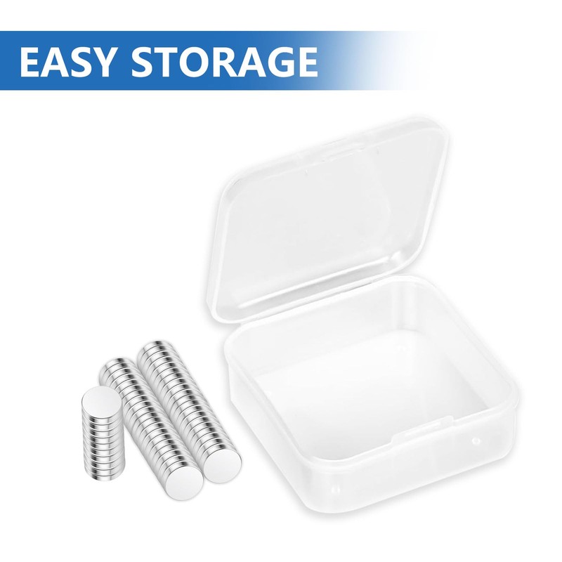 VZU 50pcs Mini Magnets 10 x 2 mm with Storage