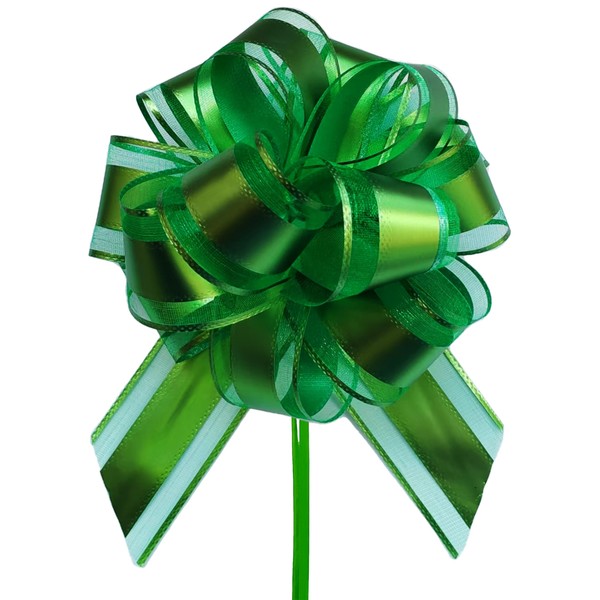 sxvblly 6 PCS Large Pull Bows 6 Inch Green Bows