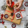 Whaline 1000Pcs Merry Christmas Stickers 1.5Inch Red Black Buffalo Plaid