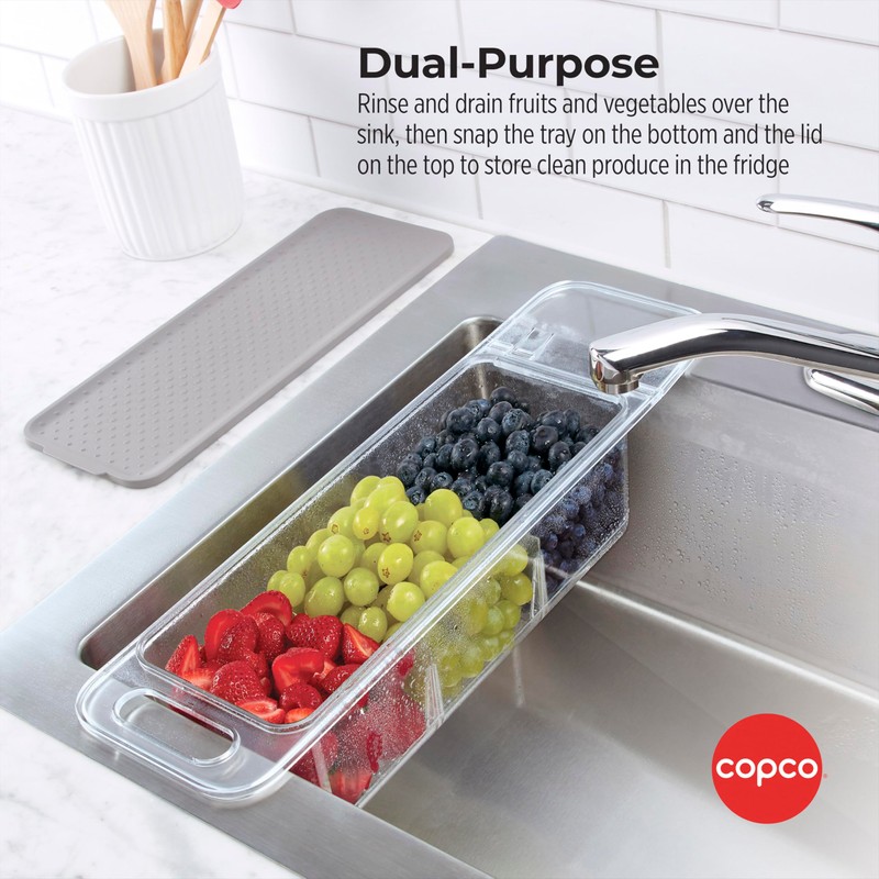 Copco Over the Sink Colander and Fridge Storage Bin with