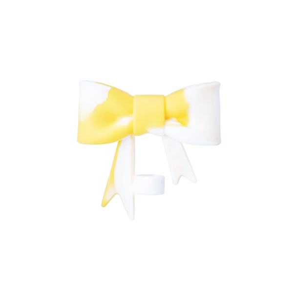1pc 10mm White and Yellow Bow Straw Cover Lovely Drinking