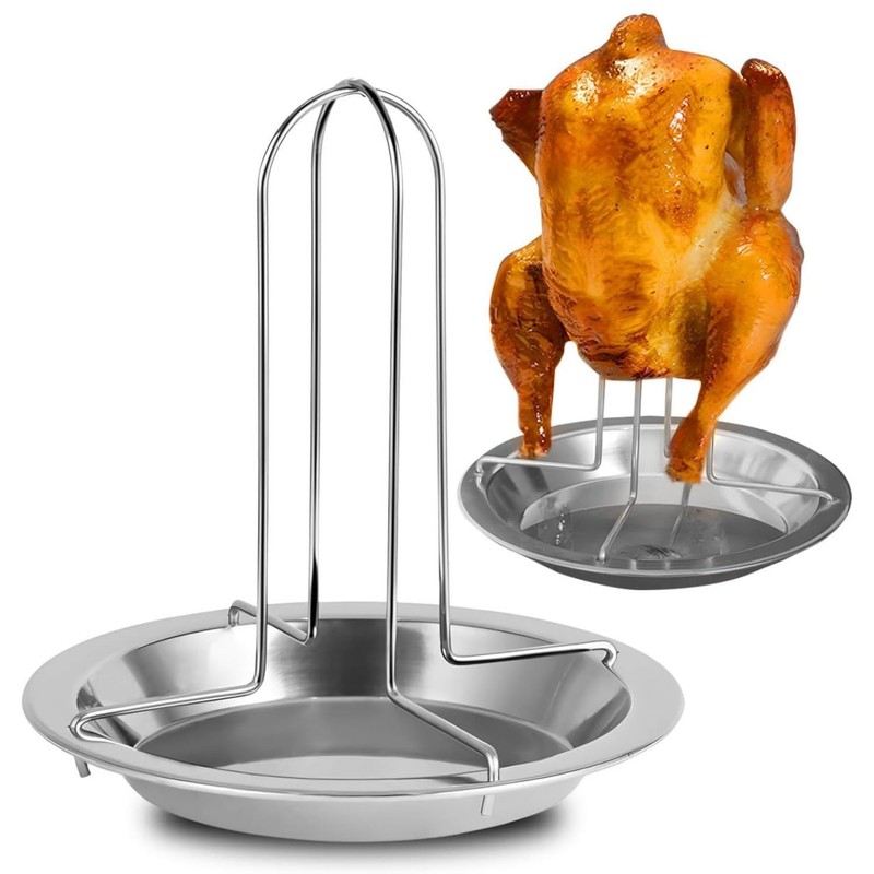 KOMUNJ Chicken Roaster Chicken Holder Grill Stainless Steel Poultry Roaster