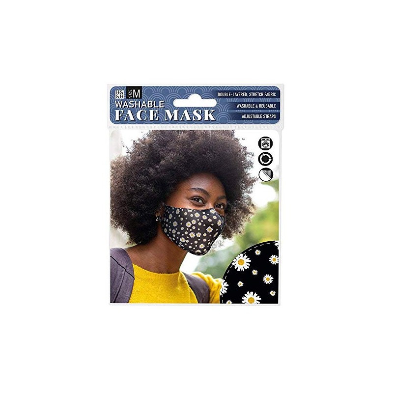 History & Heraldry Washable Face Mask - Daisy Black (M)