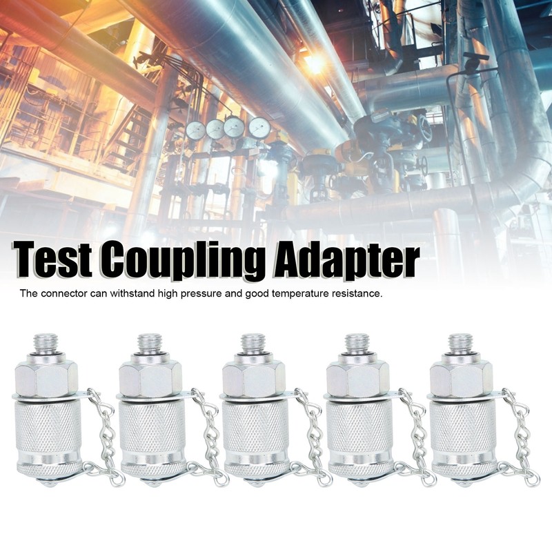 5Pcs Hydraulic Testing Adapter Thread Test Coupling Connectors Pressure Measuring