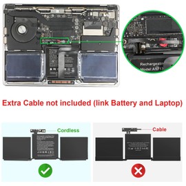A1708 A1713 Battery for A2171 A2159 A2289 A2338, Compatible with MacBook Pro 13 Inch (Late 2016, Mid 2017, Mid 2019, 2020), EMC 2978 3301 3456 3578 3164 020-00946 MacBookPro13,1 14,1 - 11.4V 54.5Wh