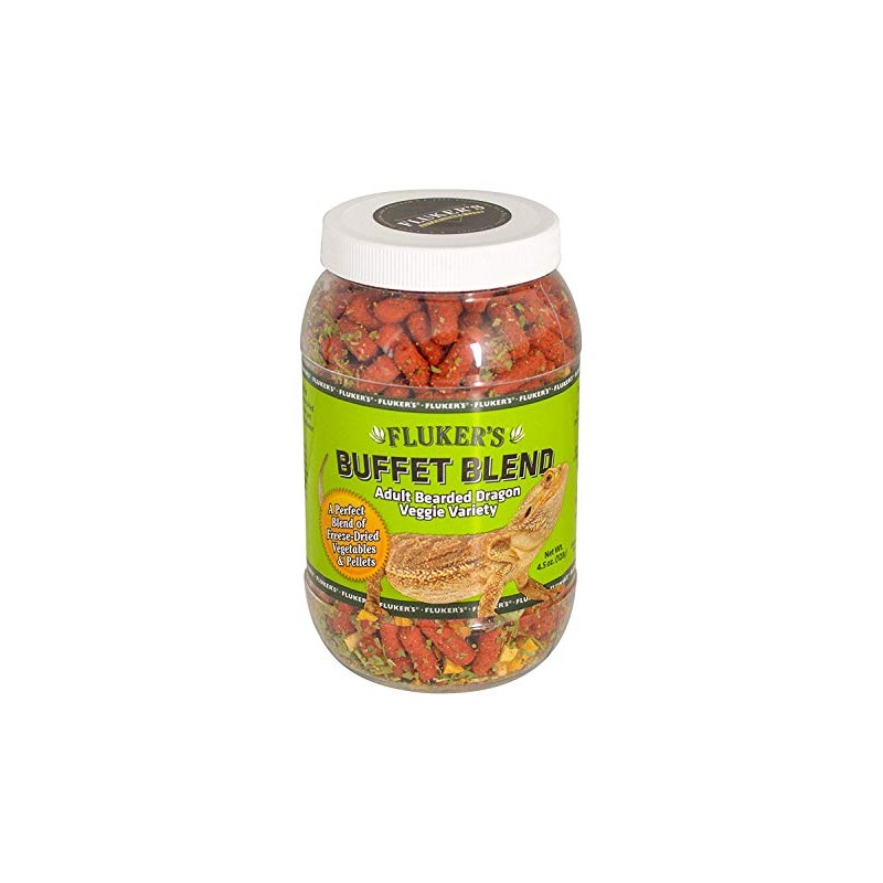Fluker's Buffet Blend Adult Bearded Dragon Veggie Variety Diet, 4.5