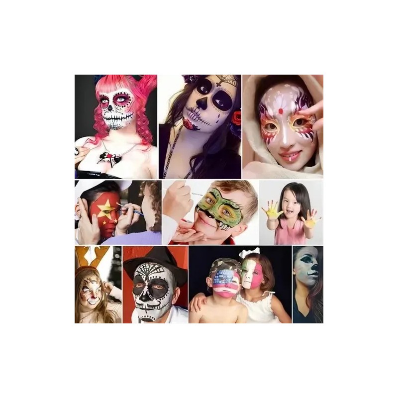 Kit De Maquillaje Pintura Pintacaritas Body Paint Acuarelas
