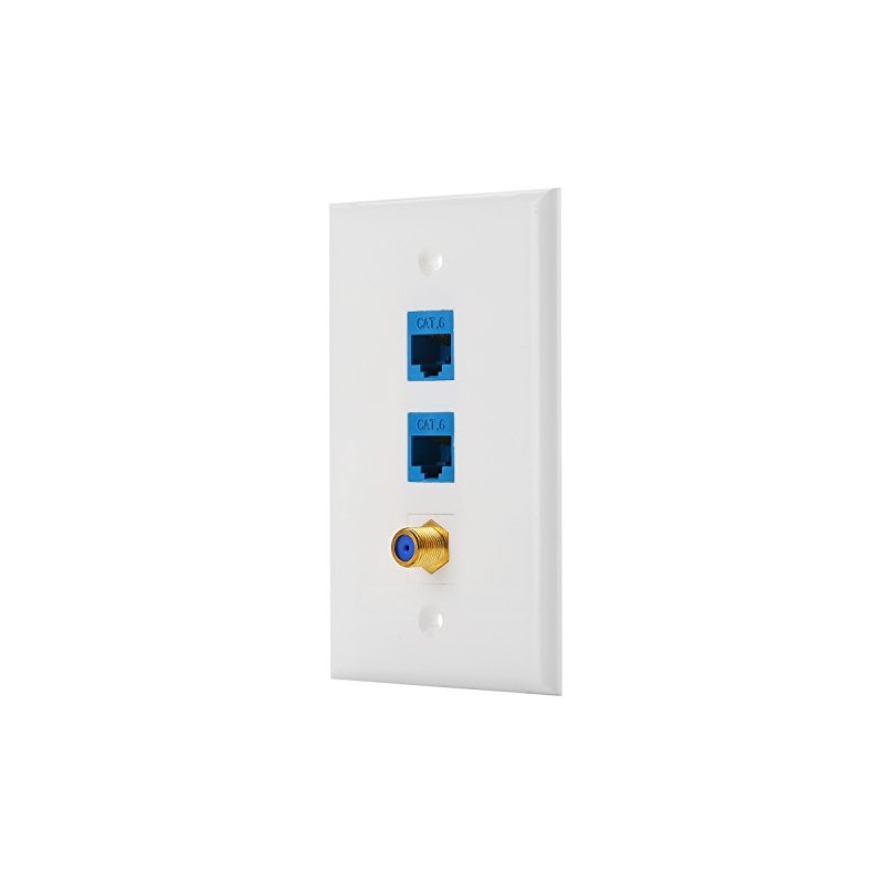 IBL-3 Port Wall Plate with Gold-Plated Coaxial TV Cable F