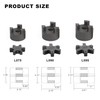 1/2" to 7/8" L075 Flexible 3-Piece L-Jaw Coupling Set &