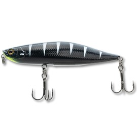 Topwater Bait LMAB Dog Vibe 85F, Stick Bait 8.5 cm, Surface Wobbler, Hardbait, Lead-Free, Surface Bait for Walk the Dog, Bass, Aspp Artificial Bait, Surface Bait Pike (Black Tiger)