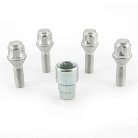 H & R 1252801KEY4 Rim Lock – Set of 4 Cone 60 Degrees – M12 x 1.5 x 28 mm