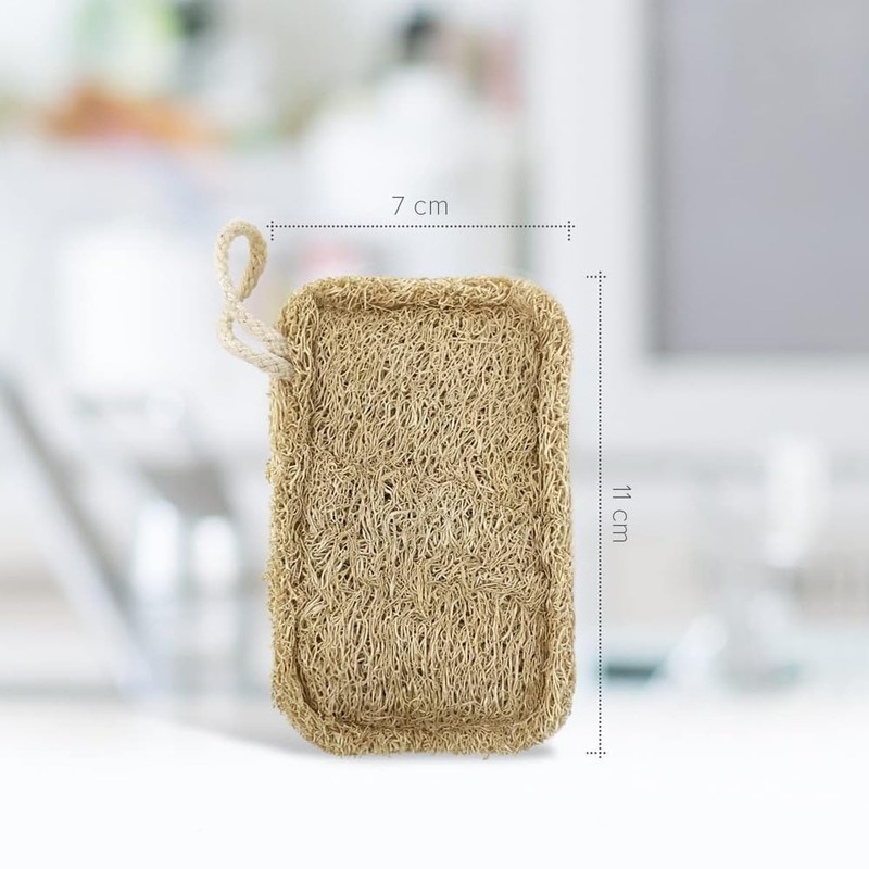 5pcs Natural Eco Dishwasher Sponges，Sustainable Plastic Free & Biodegradable Loofah