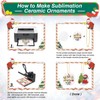 26 Pieces Ceramic Sublimation Ornaments Blanks, 2.87 Inches Ceramic Ornaments