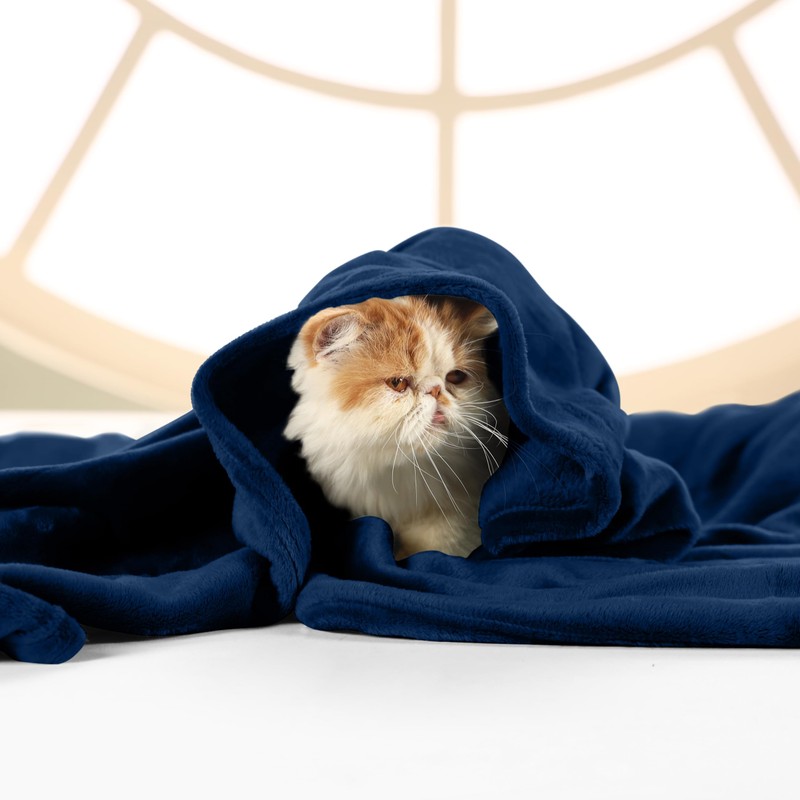 Utopia Bedding Navy Fleece Blanket [Double - 150 x 200