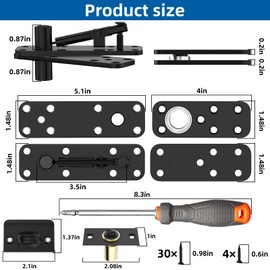 Pivot Hinge, Hidden Door Hinge 304 Stainless Steel 570LBS Load-Bearing Heavy Duty Hidden Door Bookcase 360 Rotation Invisible Hinges for Secret Doors