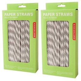 (144 per Carton) Paper Straws [Set of 2] Color: Gray