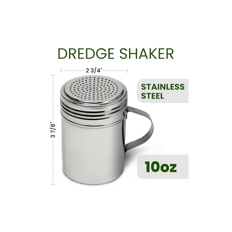 Great Credentials Stainless Steel Versatile Dredge Shaker, Salt, Sugar, Shakers