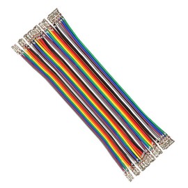 CEAoki 40 Pin Jumper Wire Jump Cable 40cm Female to Female Breadboard Jumper Wire Female to Female 2.54mm Pitch 40P Jumper Female to Female Jumping Wire Cable (40CM)