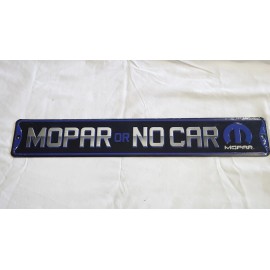 MOPAR or NO CAR Embossed Metal Sign Home Garage Wall Decor Open Road Black NEW