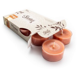 Cinnamon Bark Premium Tealight Candles - Highly Scented with Essential Oils - 6 Brown Tea Lights - Beautiful Candlelight - Made in The USA - Bakery & Food Collection