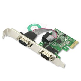 CERRXIAN 2-Port RS232 PCI Express Serial Card - DB9 Dual Channel 16C1050 UART - Serial Port PCIe Card - Serial Expansion Card