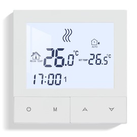 Beok TDS72-EP 16A Digital Underfloor Heating Thermostat for Electric Underfloor Heating Room Thermostat Underfloor Heating 230 V Heating Thermostat TDS72-EP 16 A White