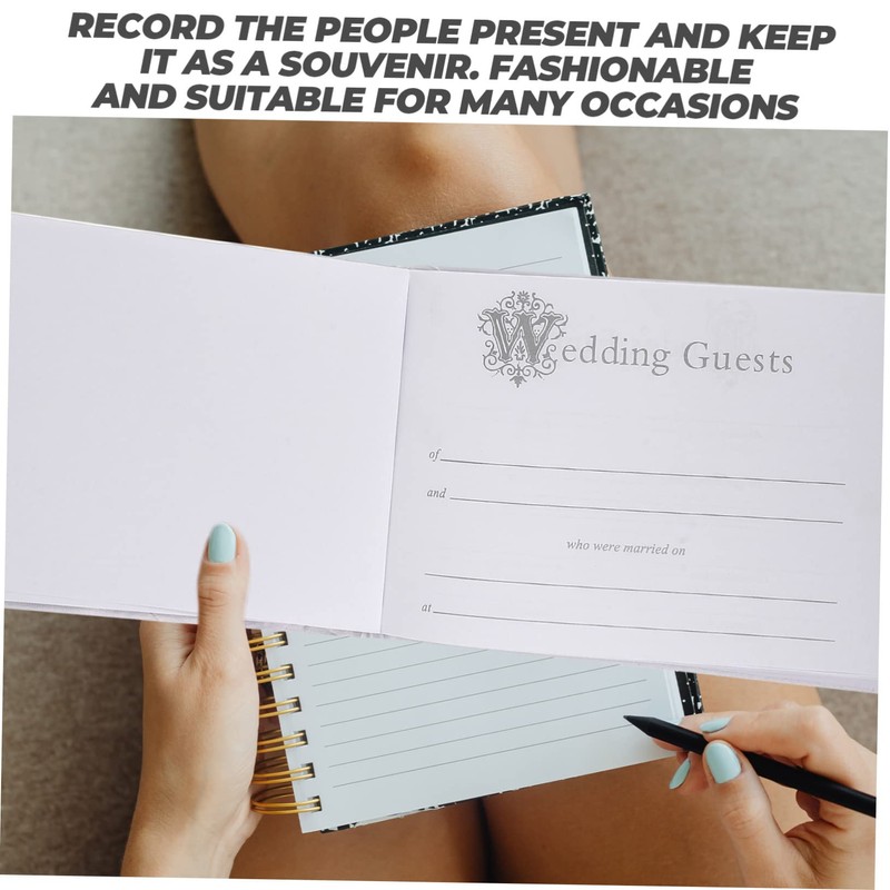 Ciieeo Delicate Wedding Guest Book and Rhinestone Decoration Elegant Sign-