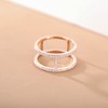 Titaniumcentral Half Eternity Wedding Band for Women Cubic Zirconia Double