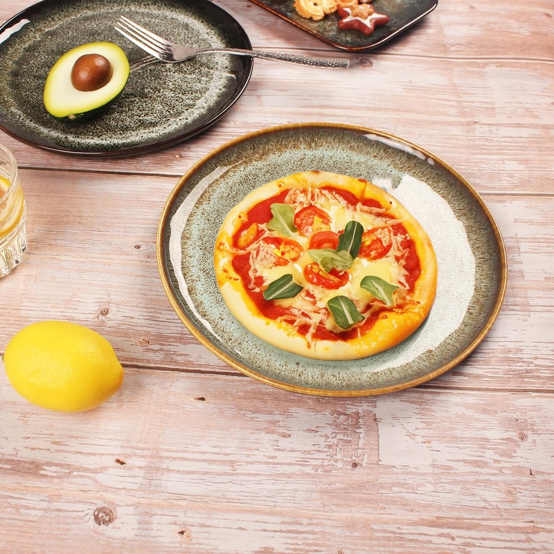 jinsongdafa Ceramic Dinner Plates Dish Set,Set of 4,for Lunch snacks