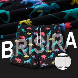 BRISIRA Mens Swim Trunks Bathing Suit 5 Inch Inseam Compression Liner Beach Swim Shorts Swimwear Quick Dry Zipper Pocket