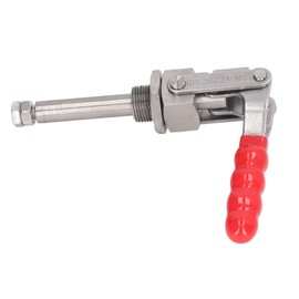 Push Pull Toggle Clamp, 701lbs Holding Capacity Non Slip Silver Color Red Plastic Handle Hand Toggle Clamp for Home Decorating