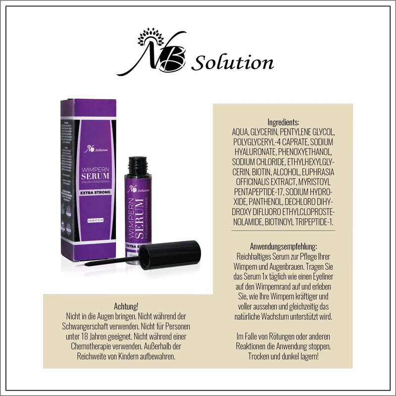 Eyelash Serum 6 ml for Eyelashes and Eyebrows – Storage Box – Extensions Eyelashes Growth