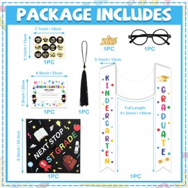 Kindergarten 2025 Graduation Cap Tassel Topper Set, Perschool Next Stop Kindergaten Grad Cap Tassel of Ceremoney