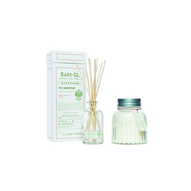 Apothecary Jar Candle - Fir/Grapefruit & 8oz Diffuser Kit -