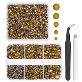 qiipii 2 Boxes 3060PCS Amber Brown Resin Rhinestones 2mm 3mm 4mm 5mm 6mm Crystal Light Brown Stones Crystals Diamonds No-Hotfix Gems Charms for Nails Face Eyes Makeup Tumblers Bottles DIY Crafts Shoes