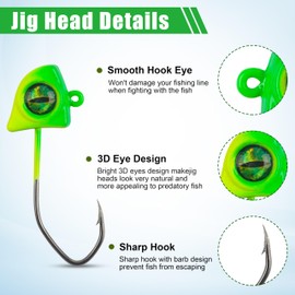 Swimbait Jig Head Hooks, 25pack Realistic Fish Head Crappie Jig Heads Painted 1/32 oz