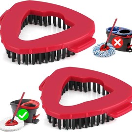 Tidy Monster Scrub Head Refills for O-Cedar EasyWring Spin Mop 1 Tank System. Spin Mop Replace Plastic Head for Velida ocedar Mop. Hard Bristle Brush Head. - Quantity: 2PC