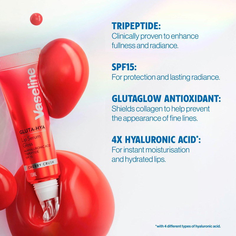 Vaseline Gluta-Hya Lip Serum Gloss Cherry Crush 10m