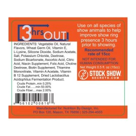 Stock Show Secrets 3 Hours Out Calming Paste 15mL Tube