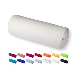 beties Basic Bolster Cover Approx. 15 x 40 cm Cushion Cover 100% Cotton in Many Cheerful Plain Colours (White)