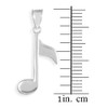 925 Sterling Silver Eighth Note Pendant Necklace, 20"