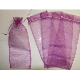 6x14 Organza Sheer Bags - Bottle/Wine Bags Gift Pouch - Lavender (12pc/$0.90 each)