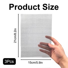 3Pcs 304 Stainless Steel Wire Mesh Sheets 20 Mesh Fine Mesh Metal Mesh Sheet Flexible Air Vent Fine Mesh Rodent Mesh for Windows Filter Air Brick Floor Vent (150x210mm)