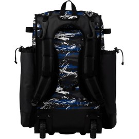 Boombah Superpack Hybrid Rolling Bat Bag - Wheeled & Backpack Version - Razor Black/Royal/White